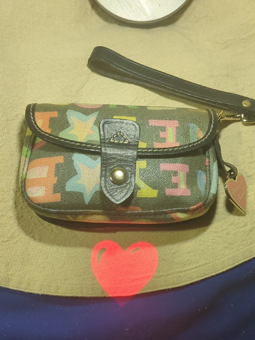 Dooney & Bourke  Doodle Multicolor Logo Wristlet -  Like New NOW ONLY $75